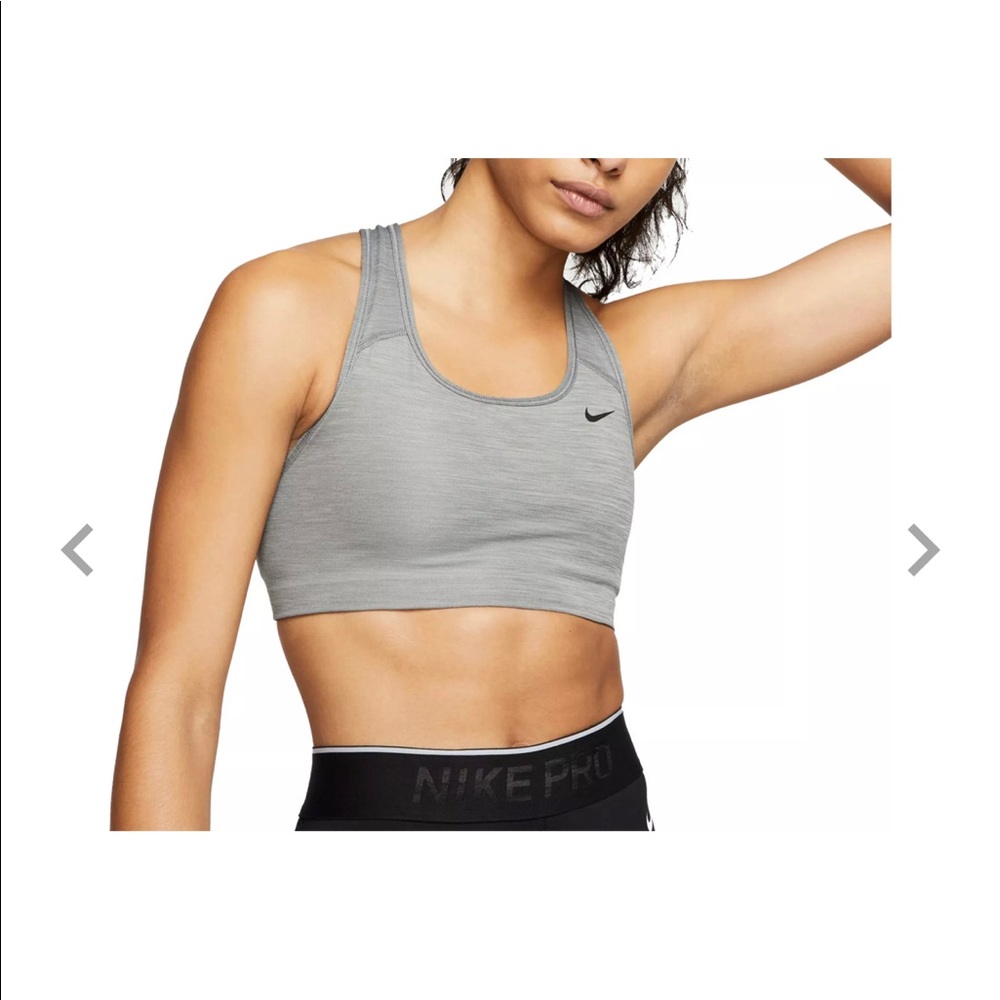 Nike Swoosh Dri-Fit Sports Bra M Gray